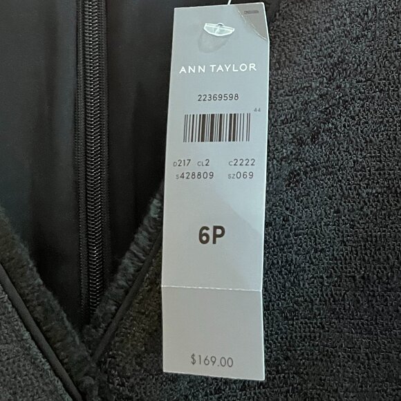 NWT Ann Taylor 6P Black Tweed Flounce Mini Dress - Picture 3 of 3